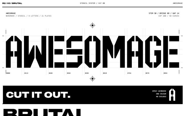 Logo concept 03, Brutal Stencil